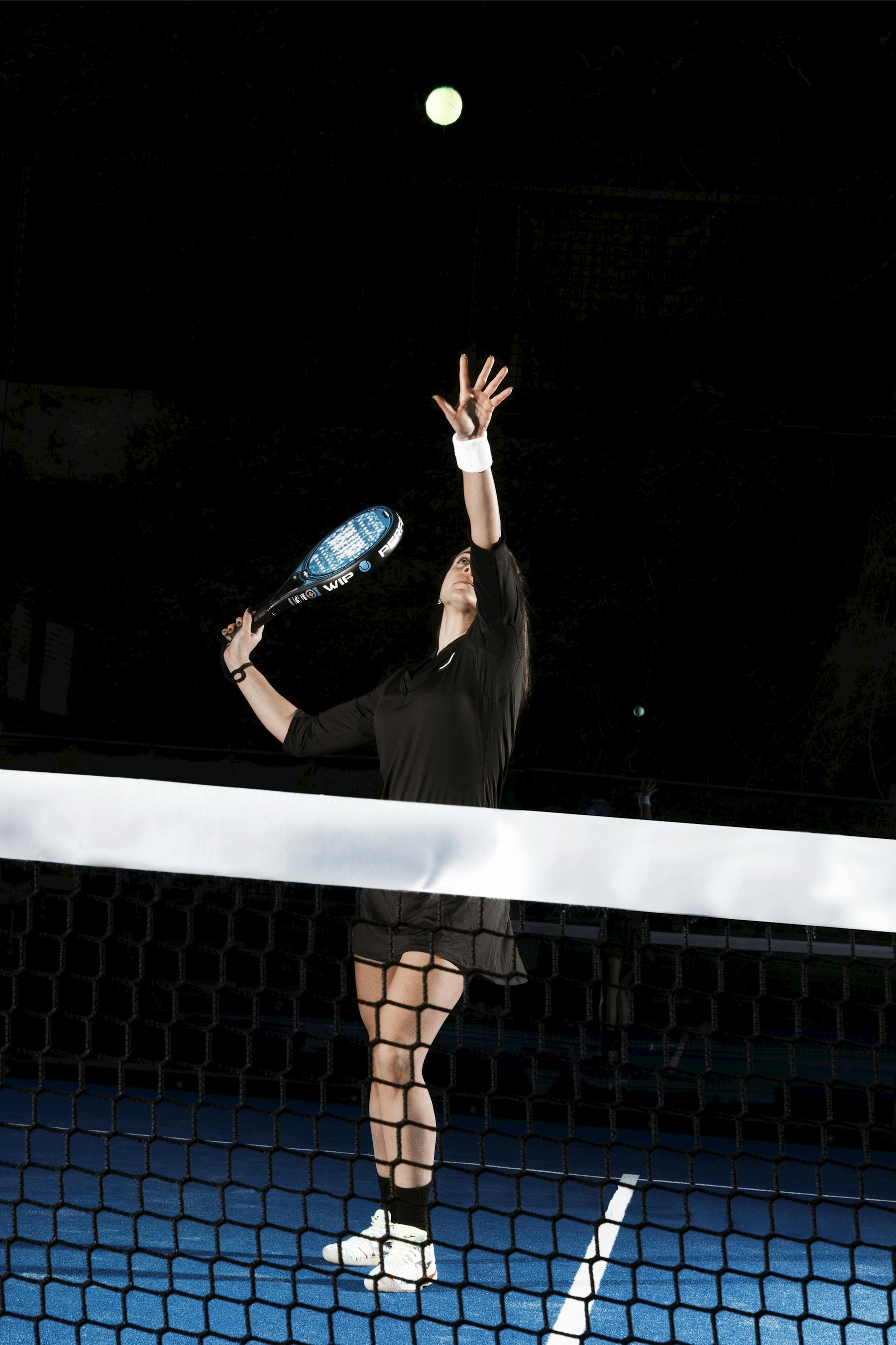 A padel player getting ready for the next point